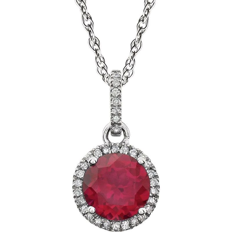Halo-Style Birthstone Necklace
