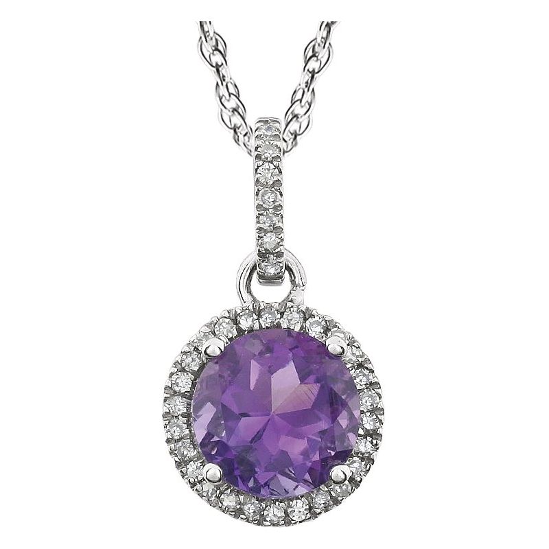 Halo-Style Birthstone Necklace