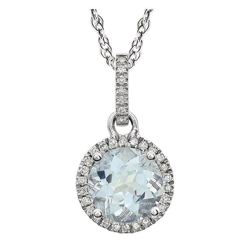 Halo-Style Birthstone Necklace