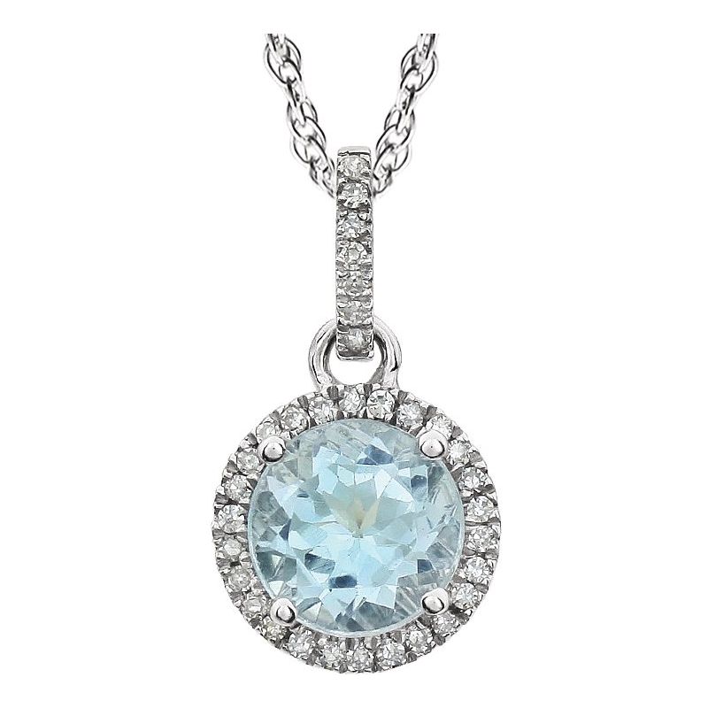 Halo-Style Birthstone Necklace