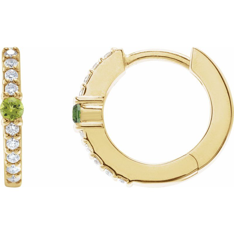 Accented Hoop Earrings — Natural Diamond 13.6 mm