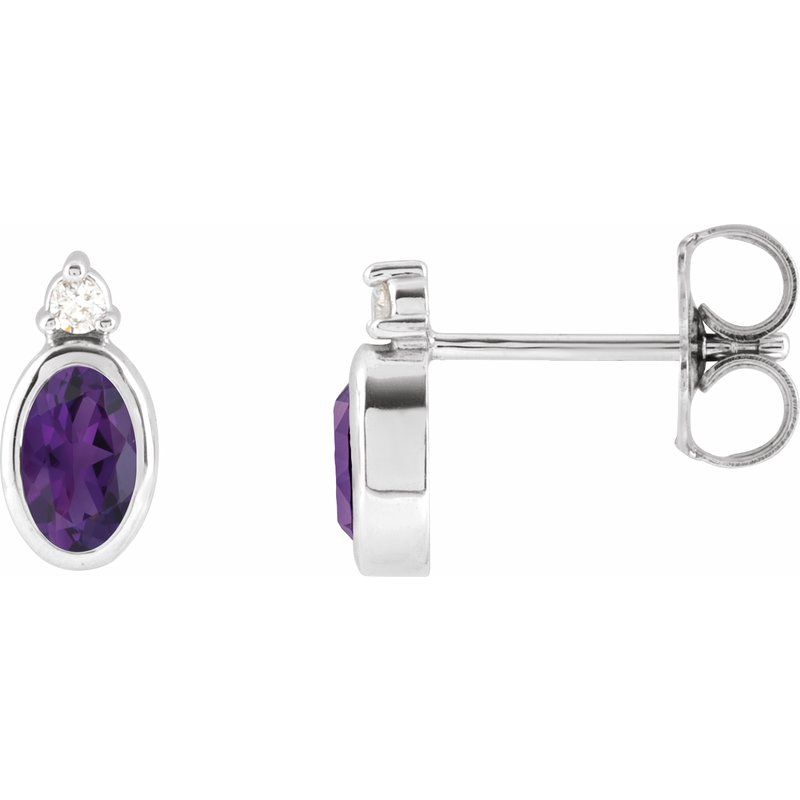 Accented Bezel-Set Earrings