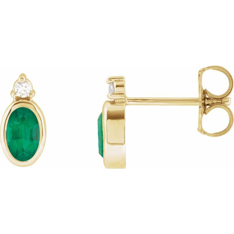 Accented Bezel-Set Earrings
