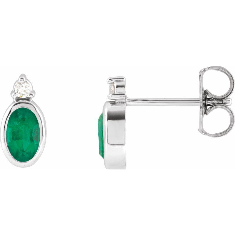 Accented Bezel-Set Earrings