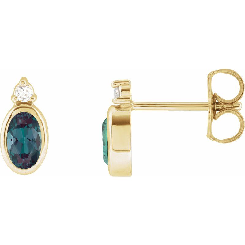 Accented Bezel-Set Earrings
