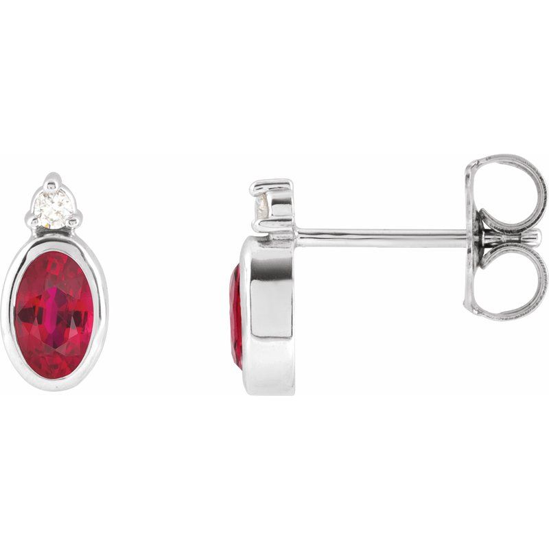 Accented Bezel-Set Earrings
