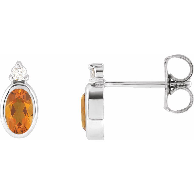 Accented Bezel-Set Earrings