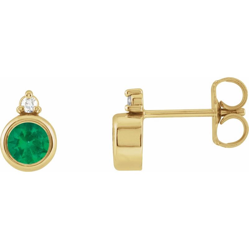 Accented Bezel-Set Earrings