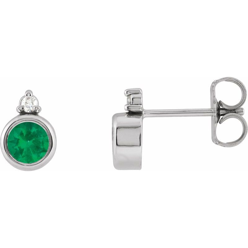 Accented Bezel-Set Earrings