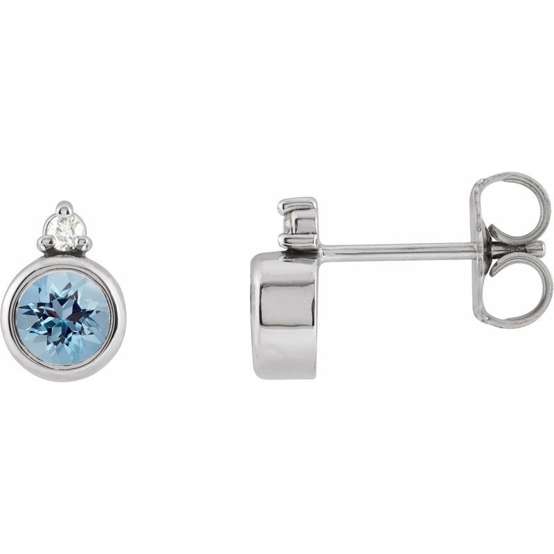 Accented Bezel-Set Earrings