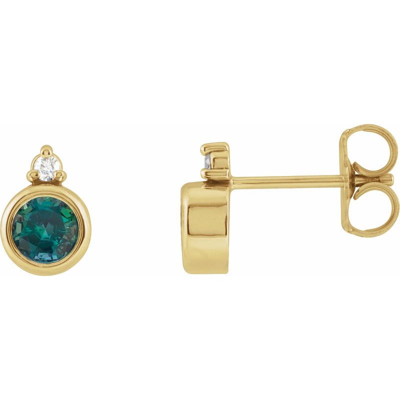 Accented Bezel-Set Earrings