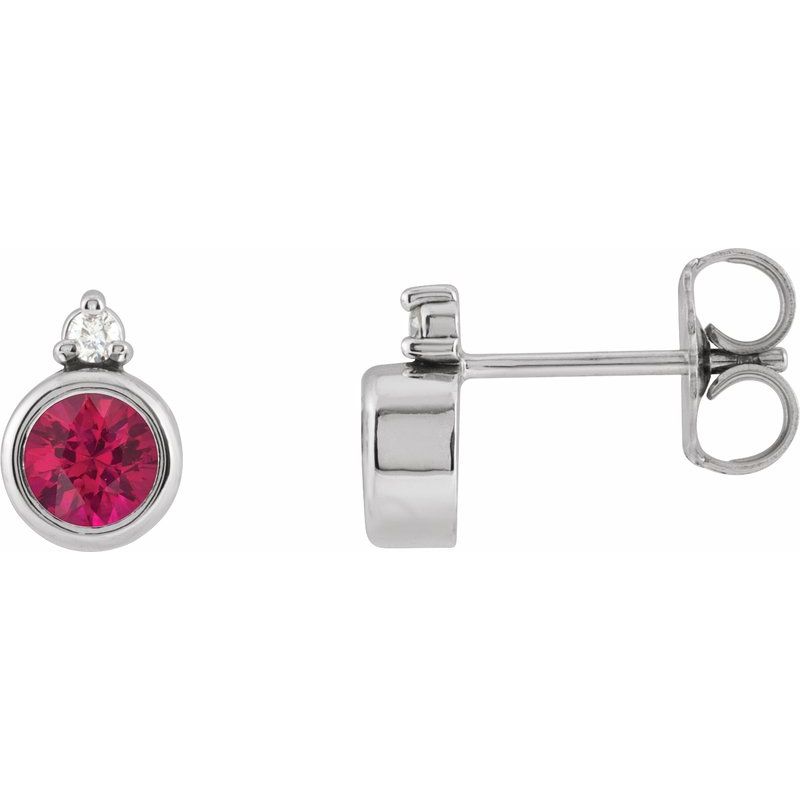 Accented Bezel-Set Earrings