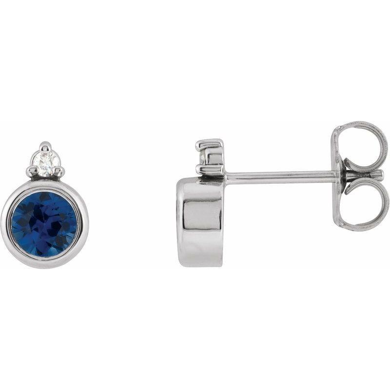 Accented Bezel-Set Earrings