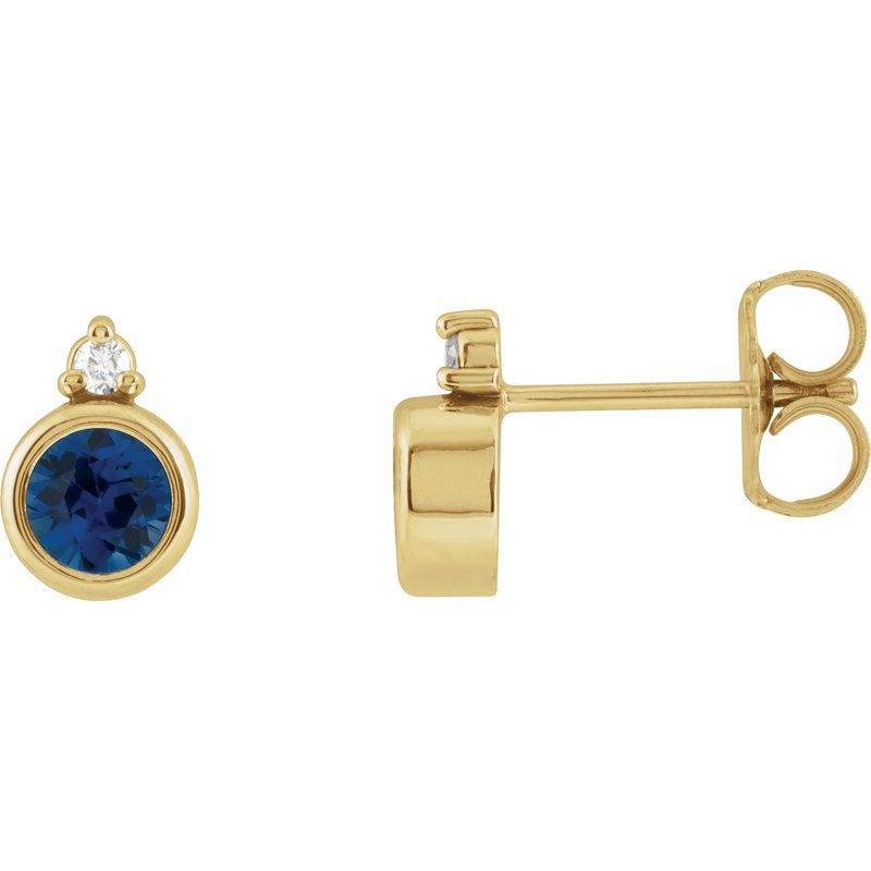 Accented Bezel-Set Earrings