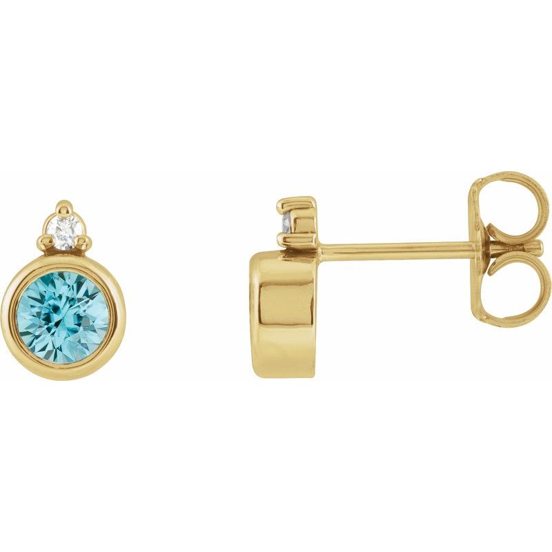 Accented Bezel-Set Earrings