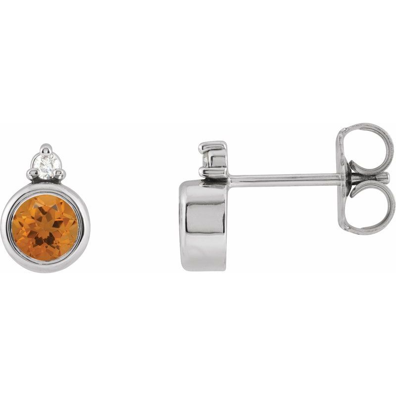Accented Bezel-Set Earrings