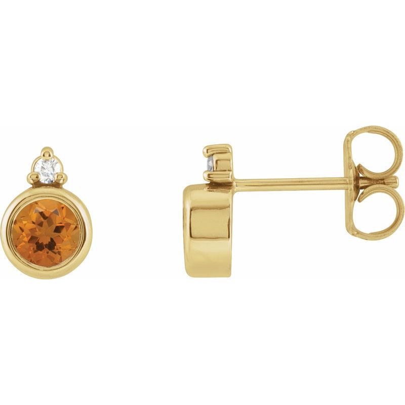Accented Bezel-Set Earrings