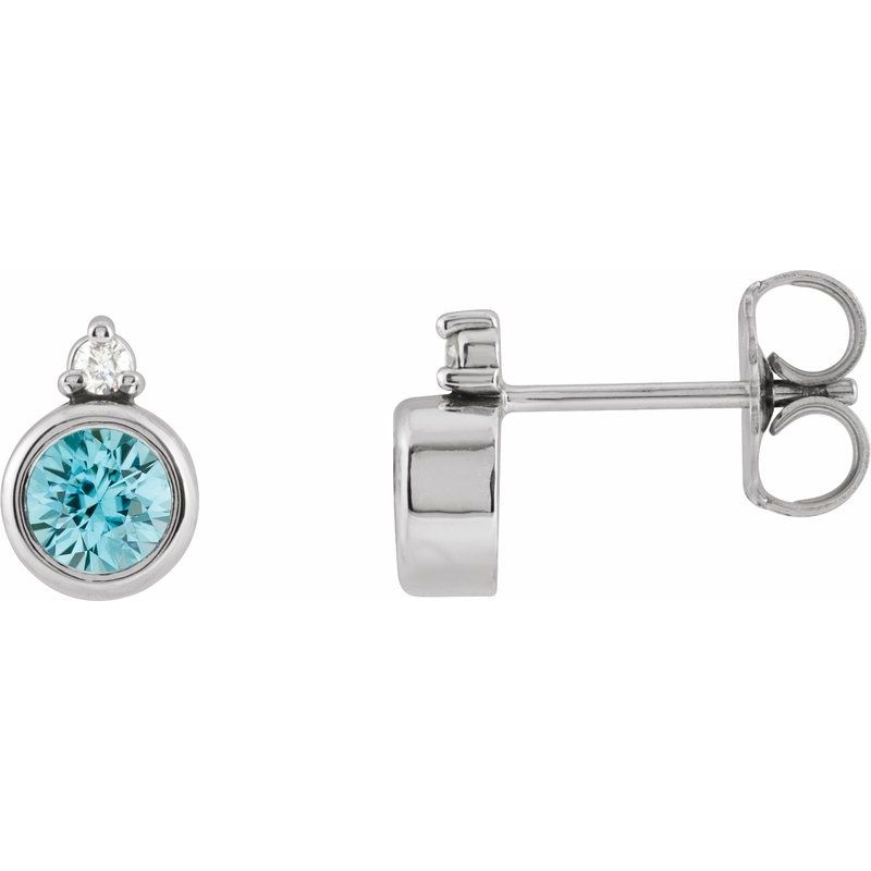 Accented Bezel-Set Earrings