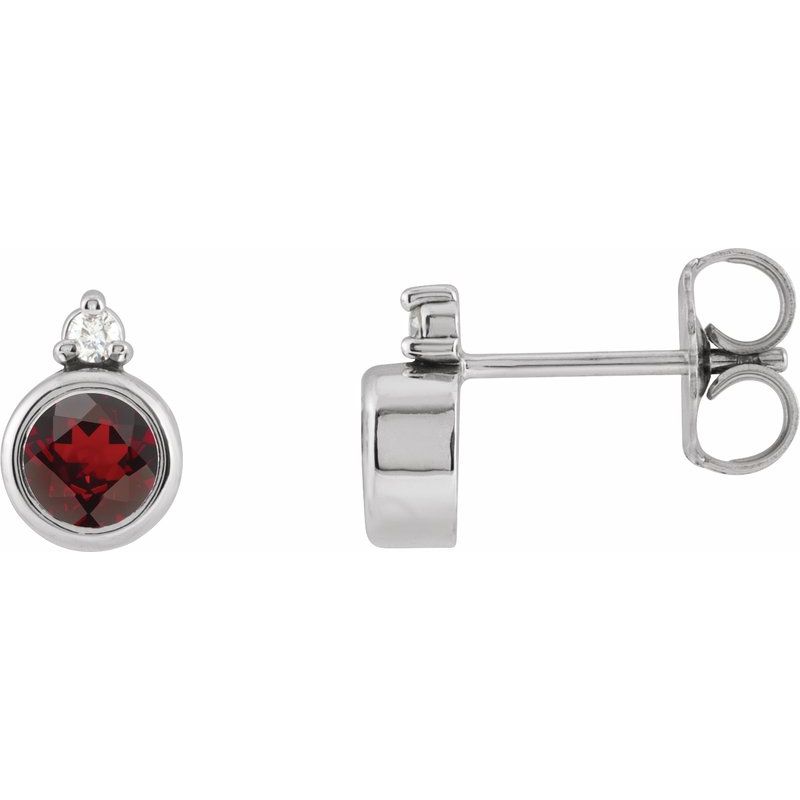Accented Bezel-Set Earrings