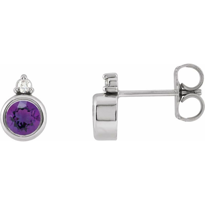 Accented Bezel-Set Earrings