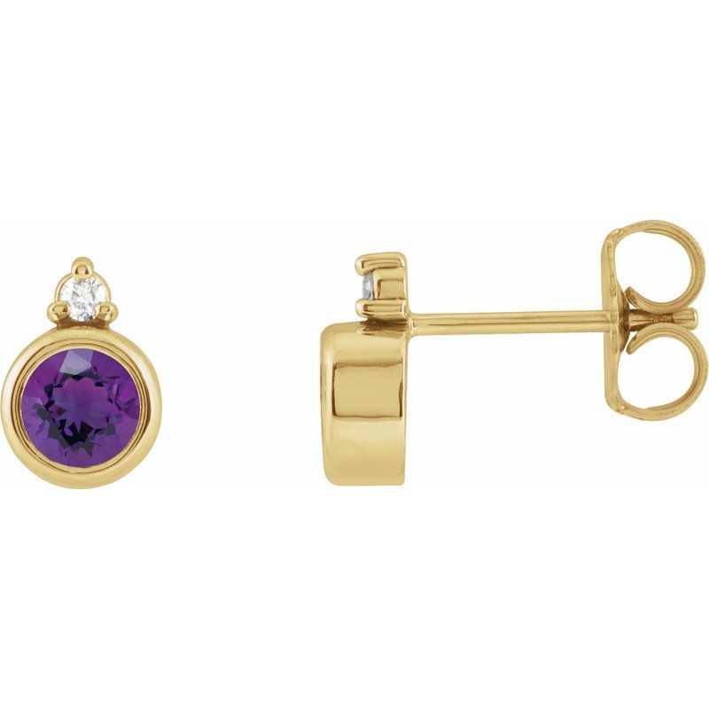 Accented Bezel-Set Earrings