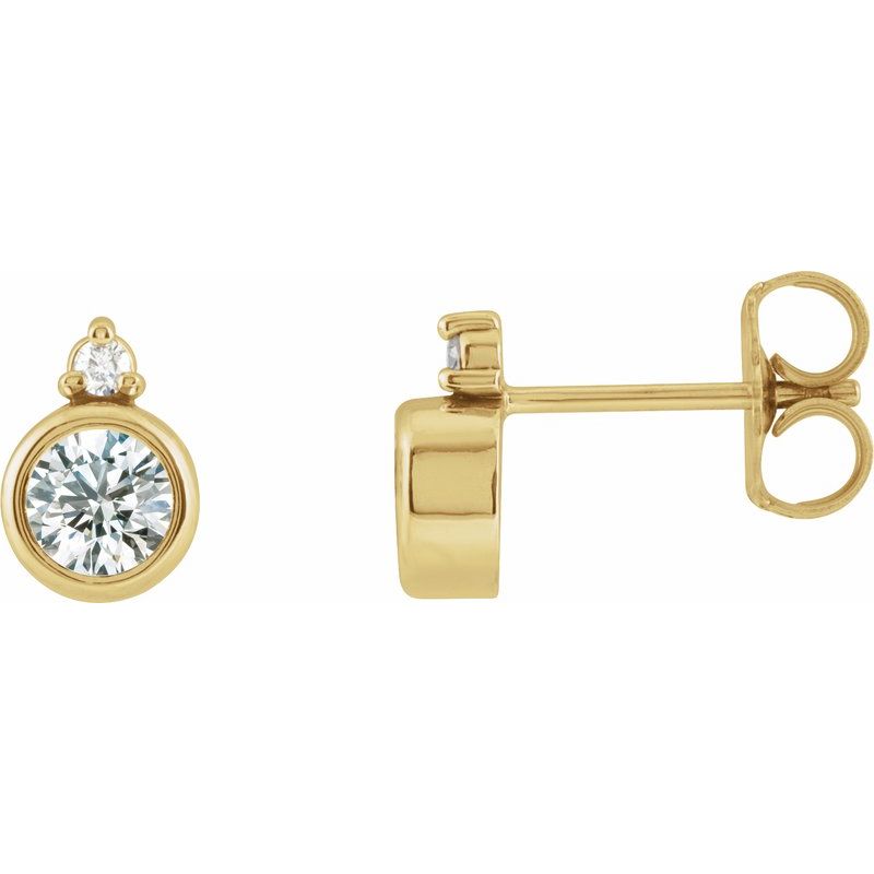 Accented Bezel-Set Earrings