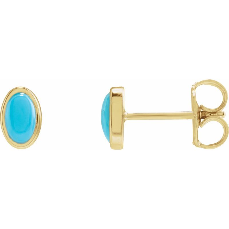 Bezel-Set Cabochon Earrings No. 2