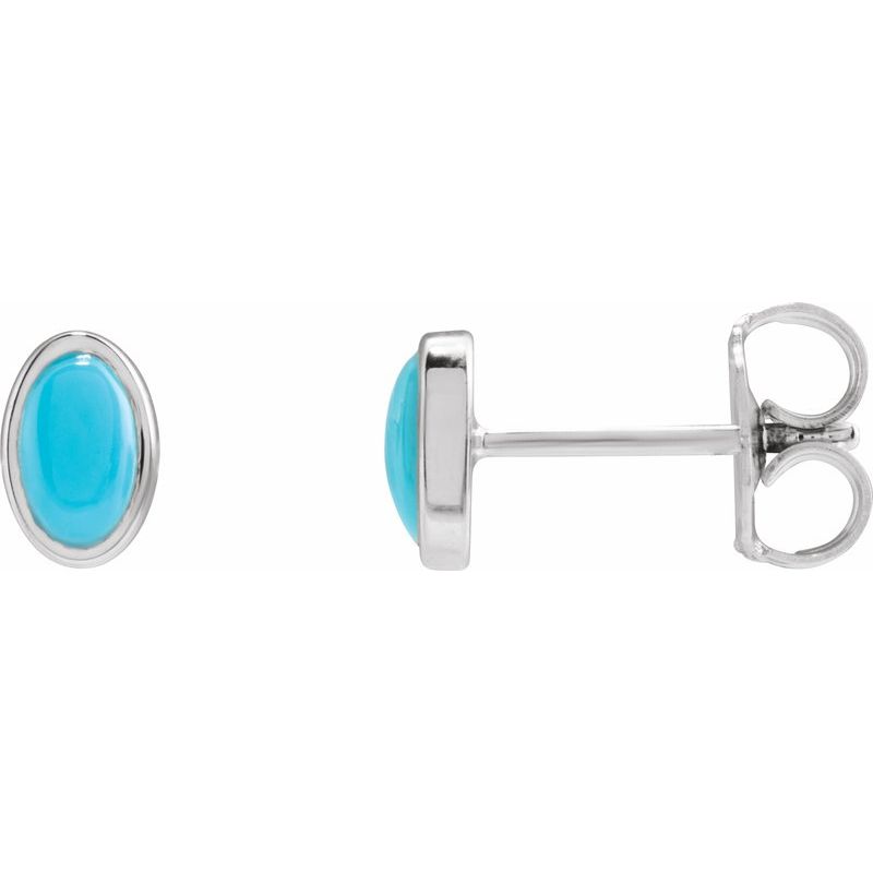 Bezel-Set Cabochon Earrings No. 2
