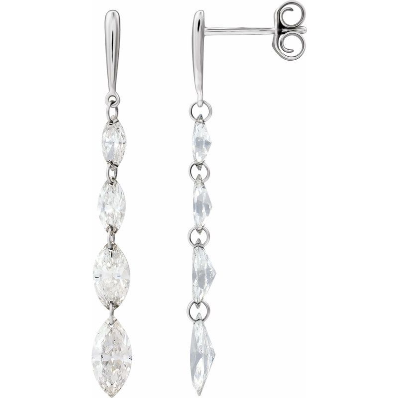 1 1/2 ctw Lab-Grown Diamond Drilled Diamond Earrings