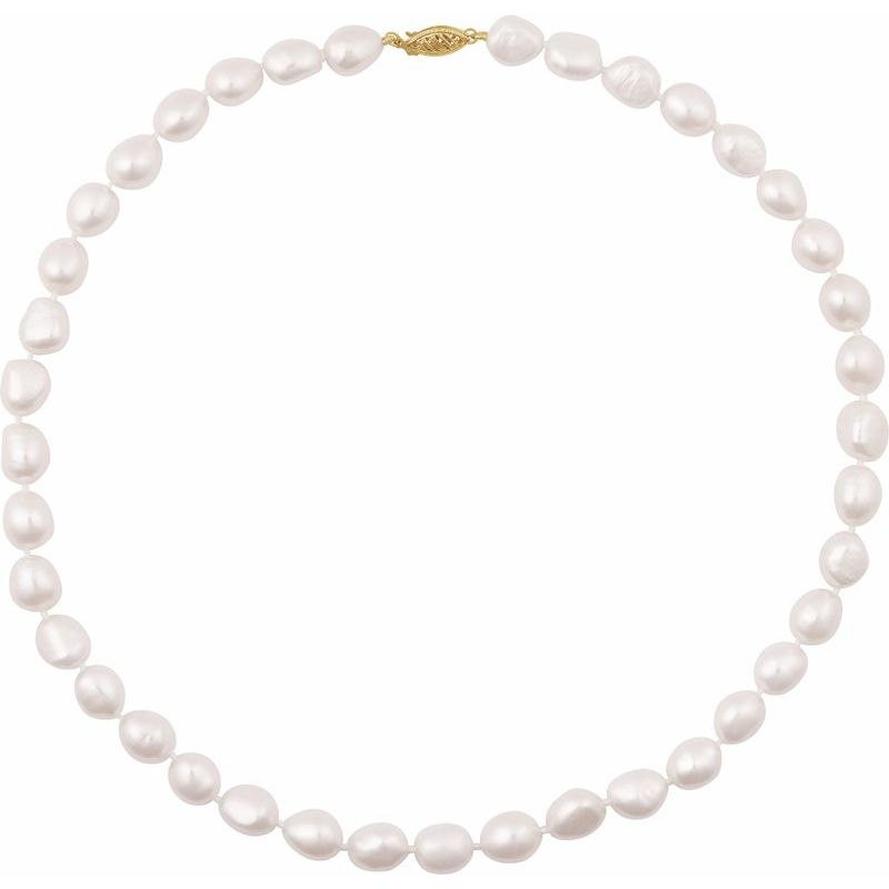 Cultured White Freshwater Pearl 18" Necklace No. 2