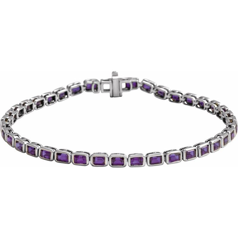 Bezel-Set Line Bracelet — 7″