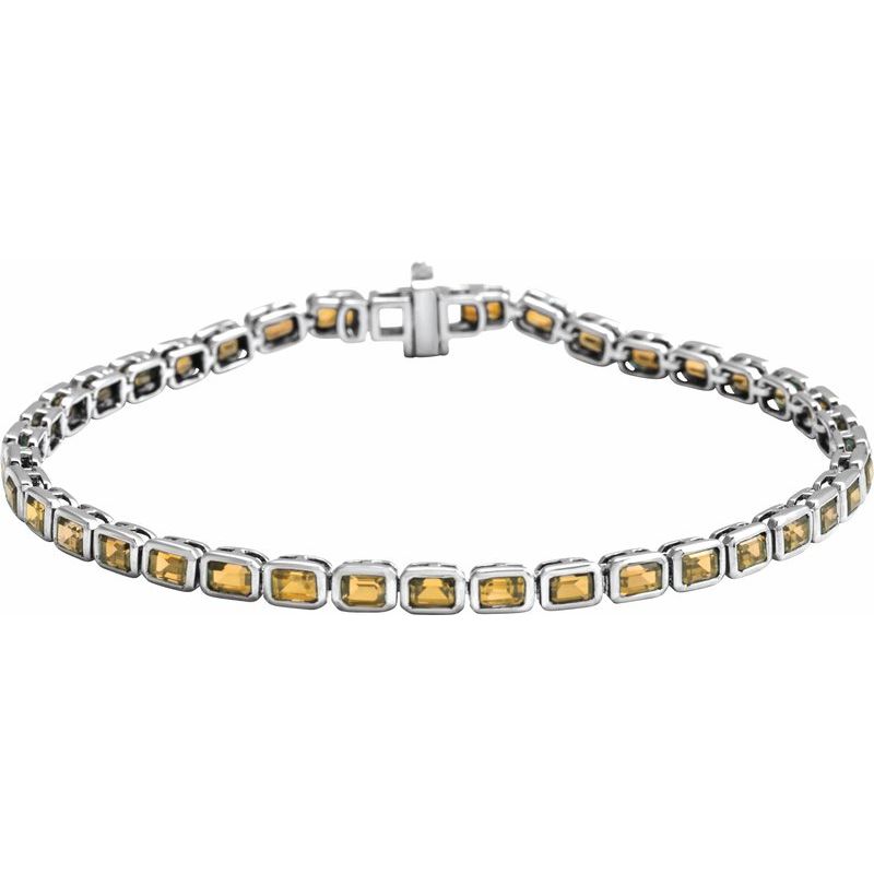 Bezel-Set Line Bracelet — 7″