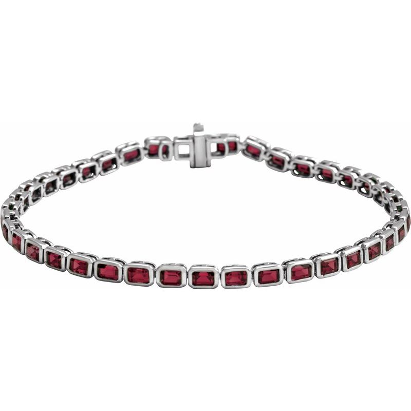 Bezel-Set Line Bracelet — 7″