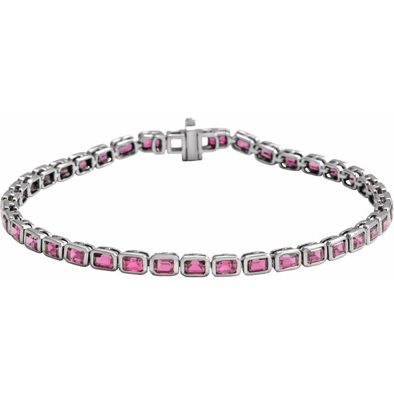Bezel-Set Line Bracelet — 7″