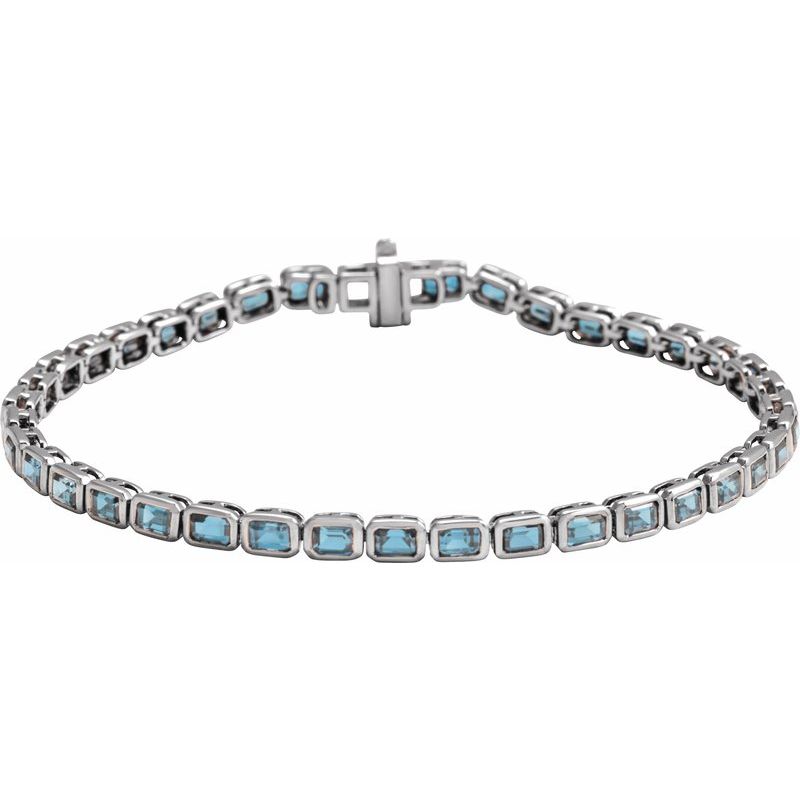 Bezel-Set Line Bracelet — 7″