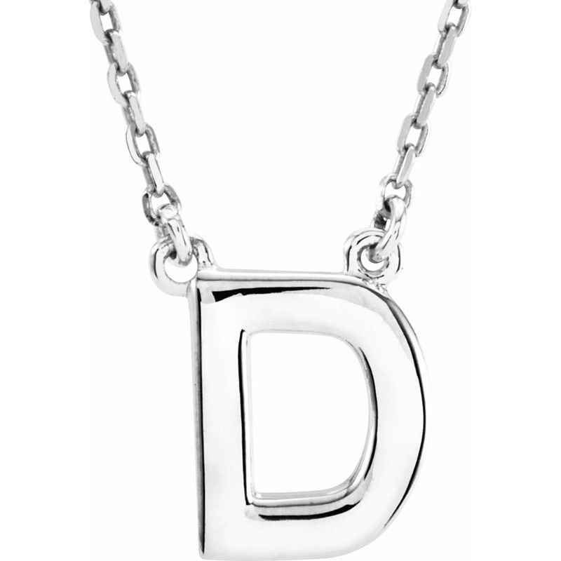 Block Initial 16″ Necklace