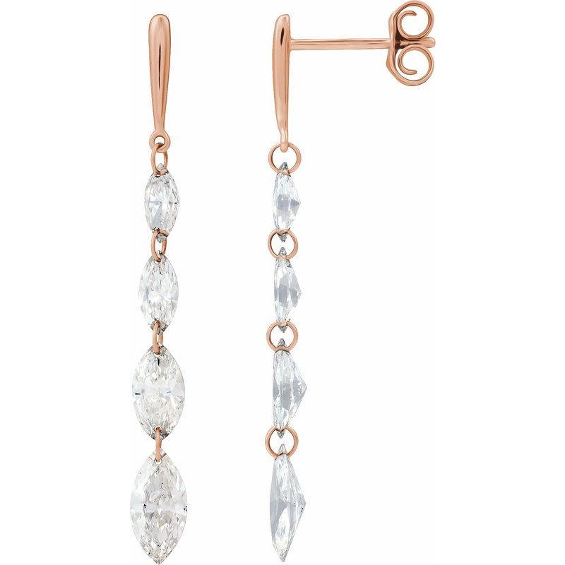 1 1/2 ctw Lab-Grown Diamond Drilled Diamond Earrings