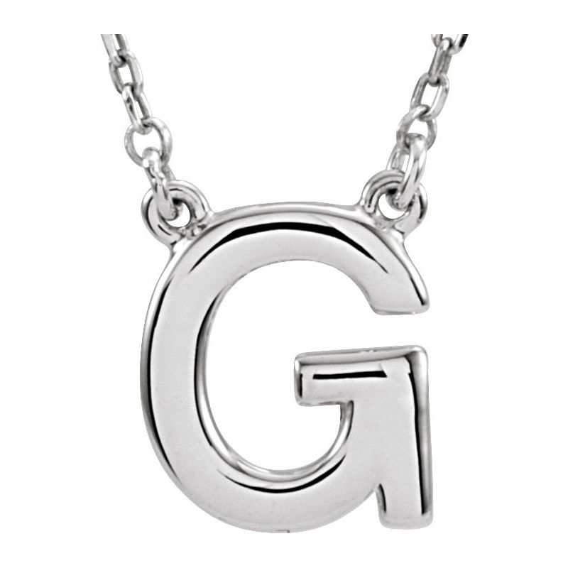 Block Initial 16″ Necklace