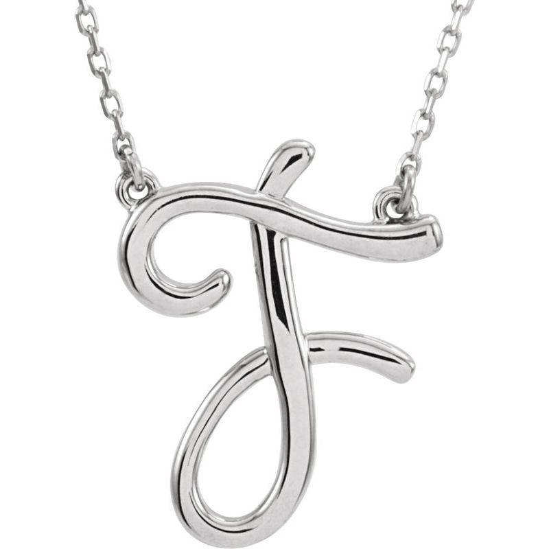 Script Initial Necklace or Center — 16″
