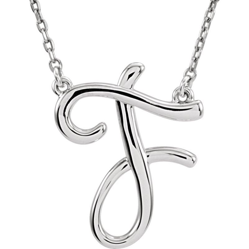 Script Initial Necklace or Center — 16″