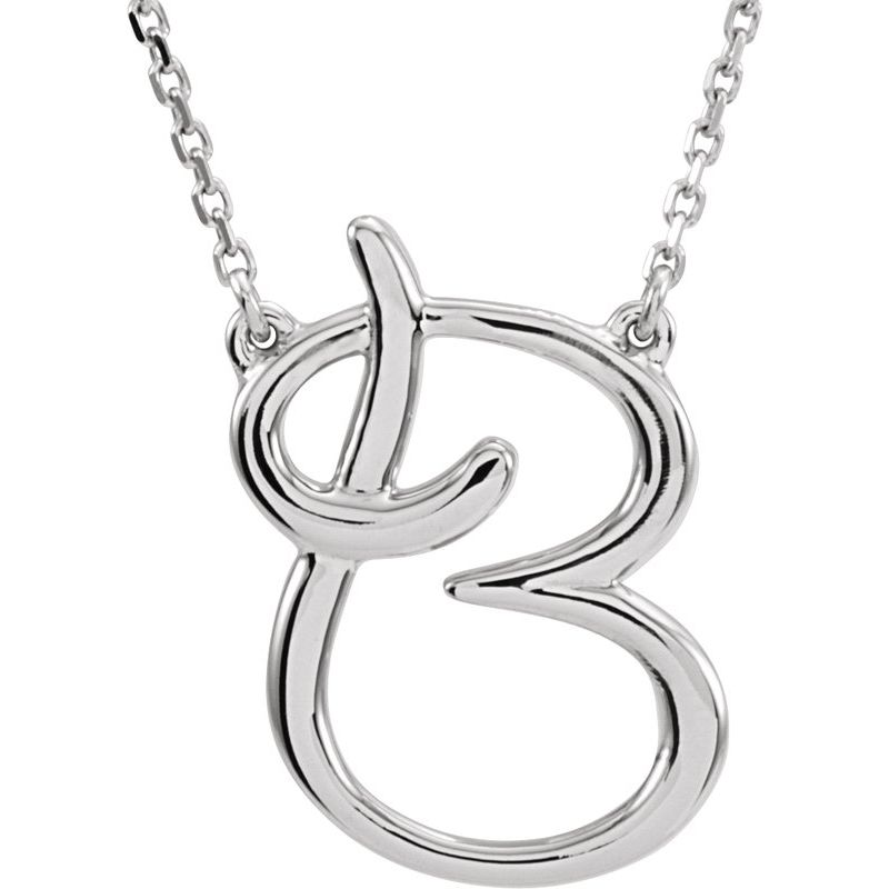 Script Initial Necklace or Center — 16″