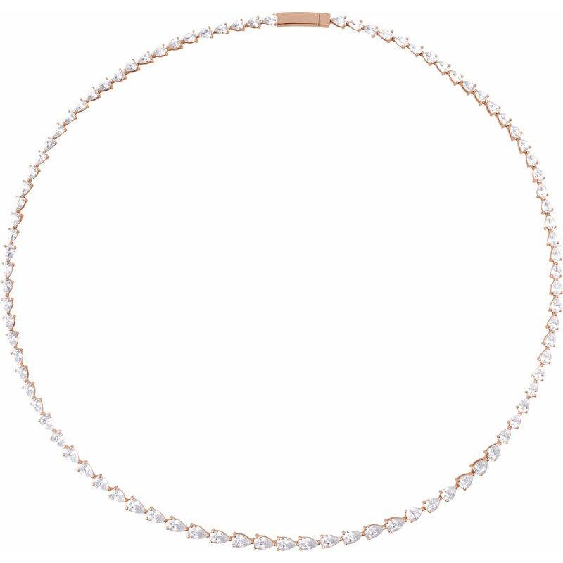 10 ctw Lab-Grown Diamond Line 16″ Necklace