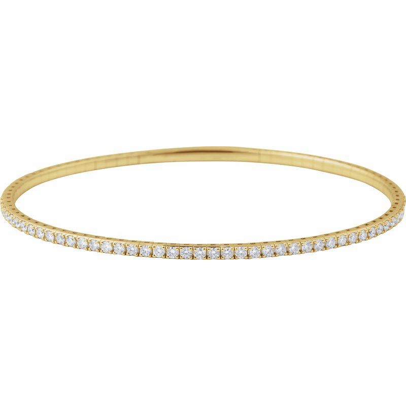 Half Accented Flexible Bangle Bracelet