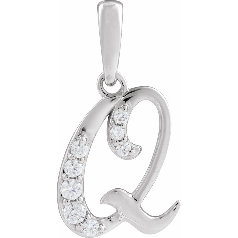 Accented Initial Necklace or Pendant