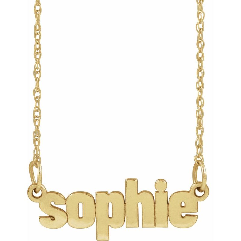 Block Nameplate Necklace