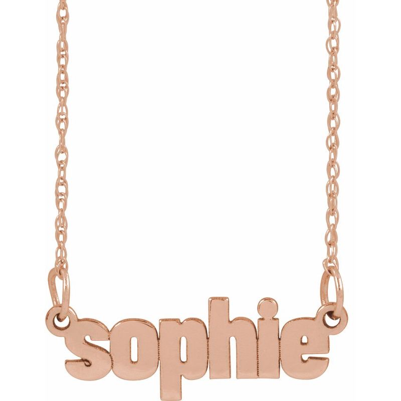 Block Nameplate Necklace