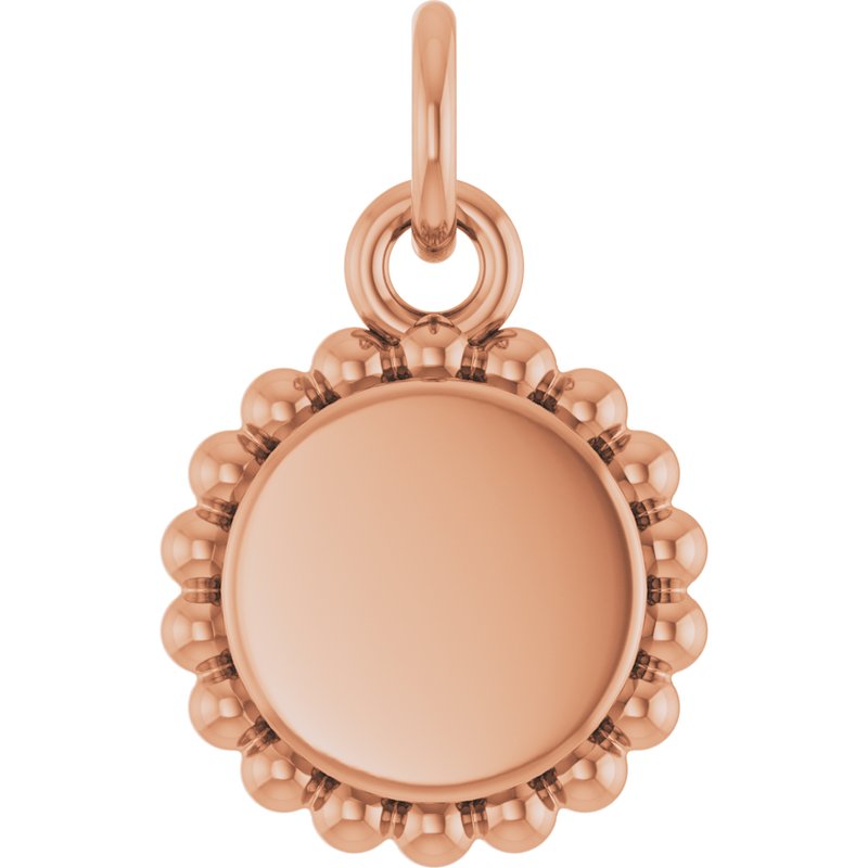 Engravable Beaded Disc Necklace or Charm/Pendant