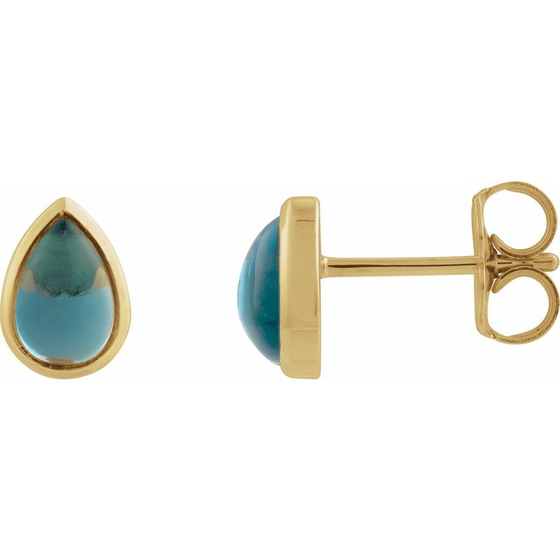 Bezel-Set Cabochon Earrings No. 3