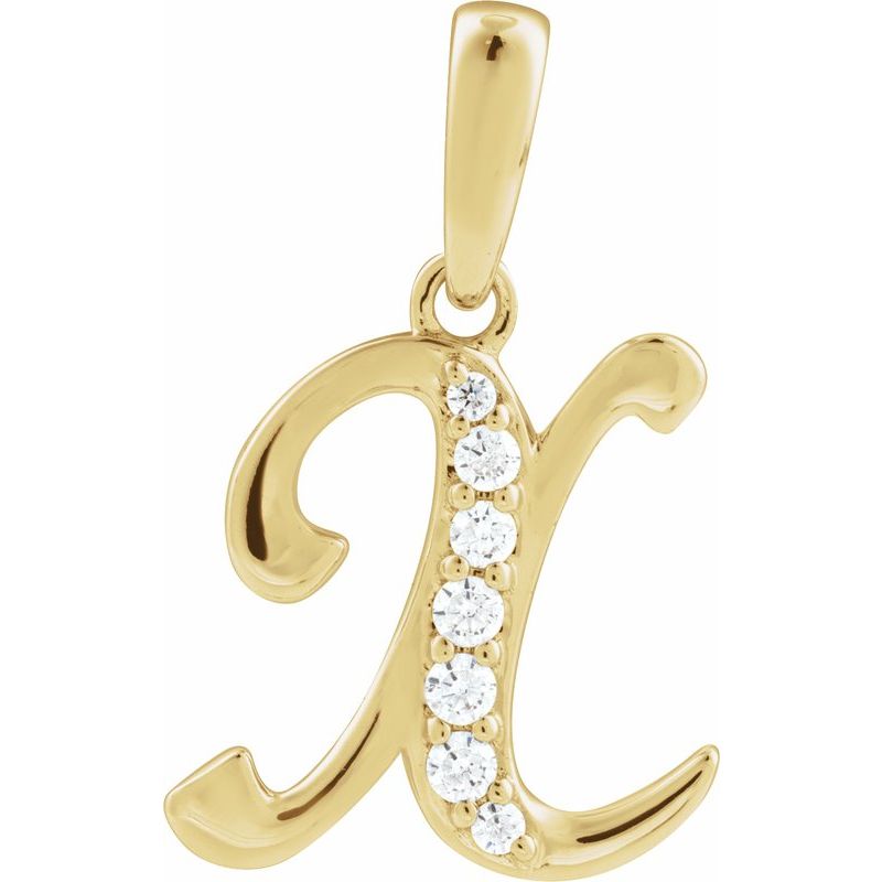 Accented Initial Necklace or Pendant