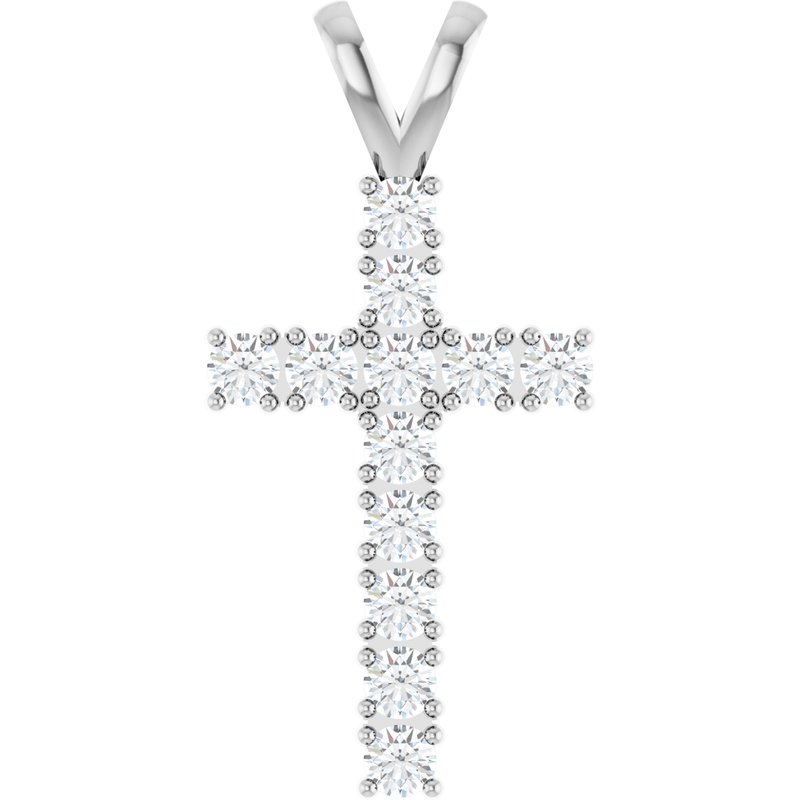 Accented Cross Pendant — Natural Diamond